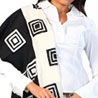 Beautiful Black and White embroidered Pashmina Stole