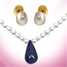 Real Drop Sapphire & Freshwater Pearl Set